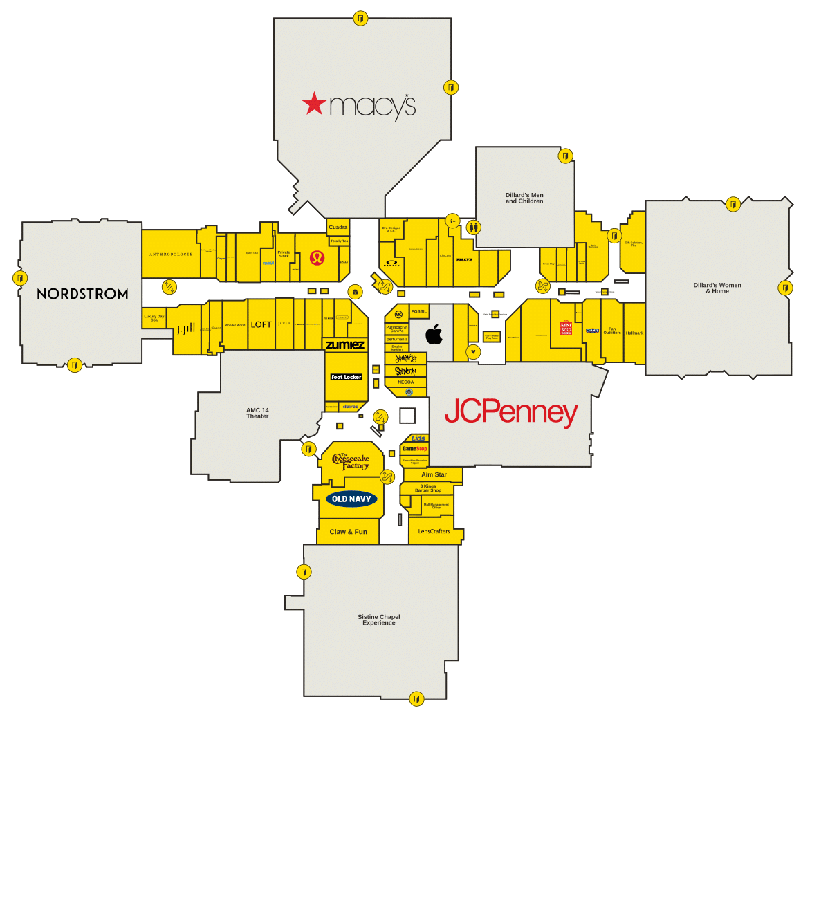 Barton Creek Square Directory Map