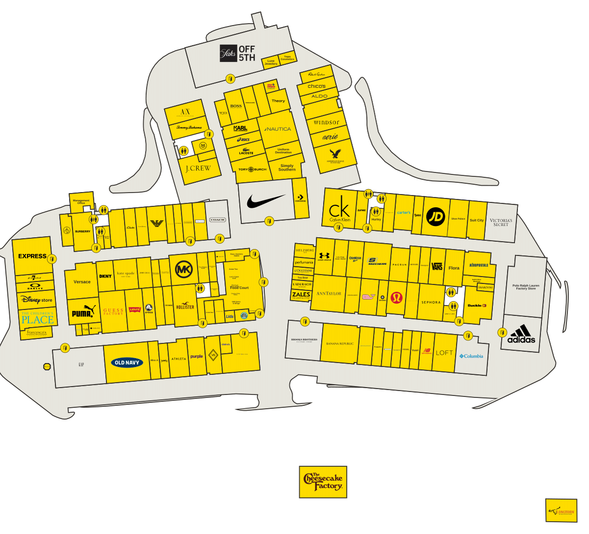Houston Premium Outlets Directory Map