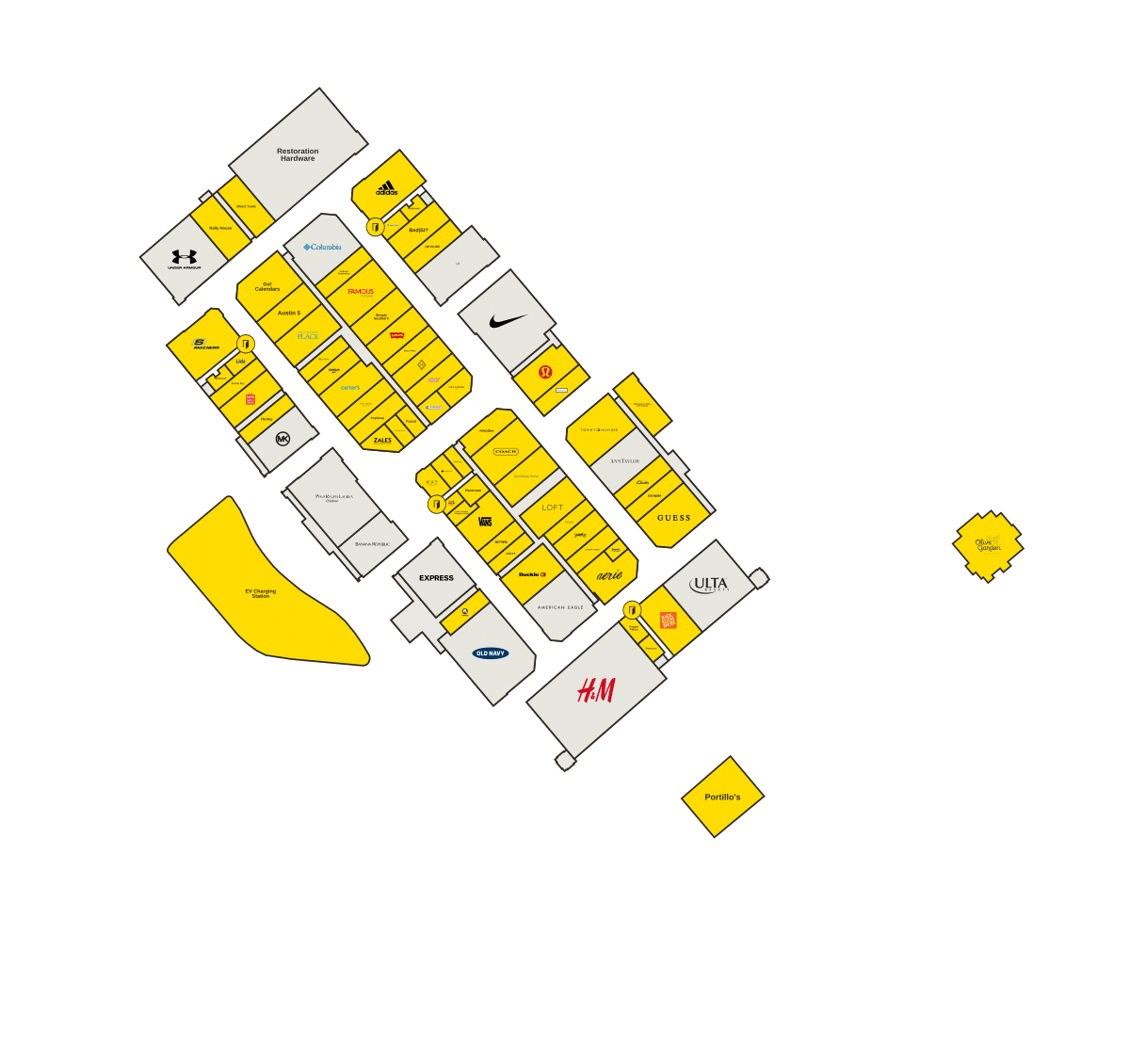 Tanger Outlets Fort Worth Directory Map