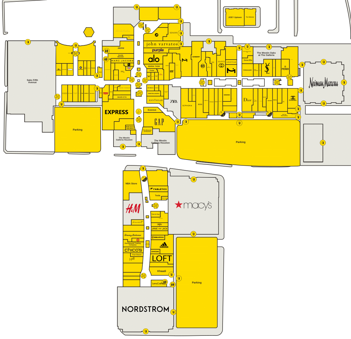 The Galleria Directory Map