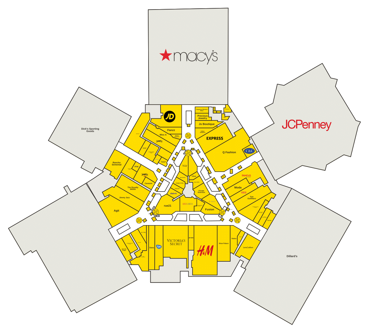Town East Mall Directory Map