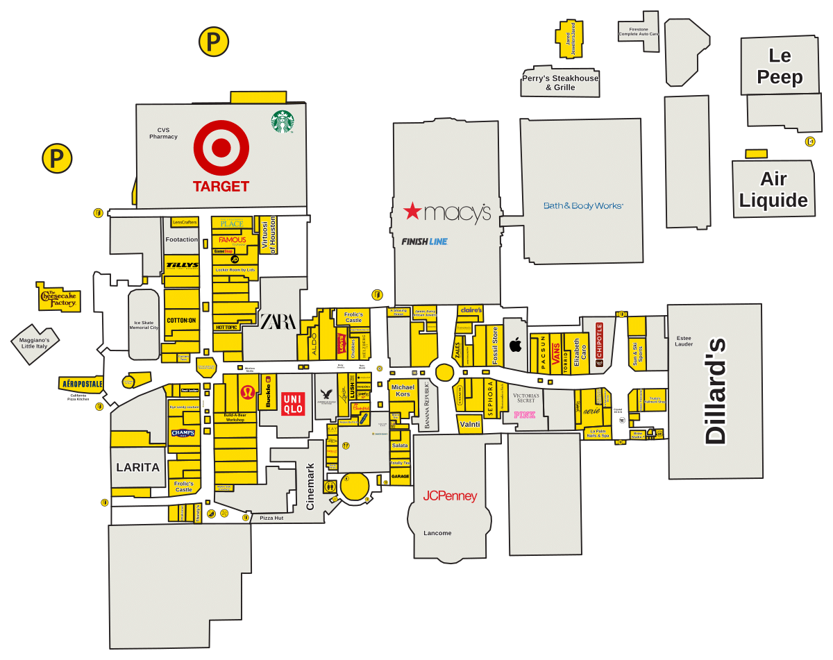 Memorial City Mall Directory Map