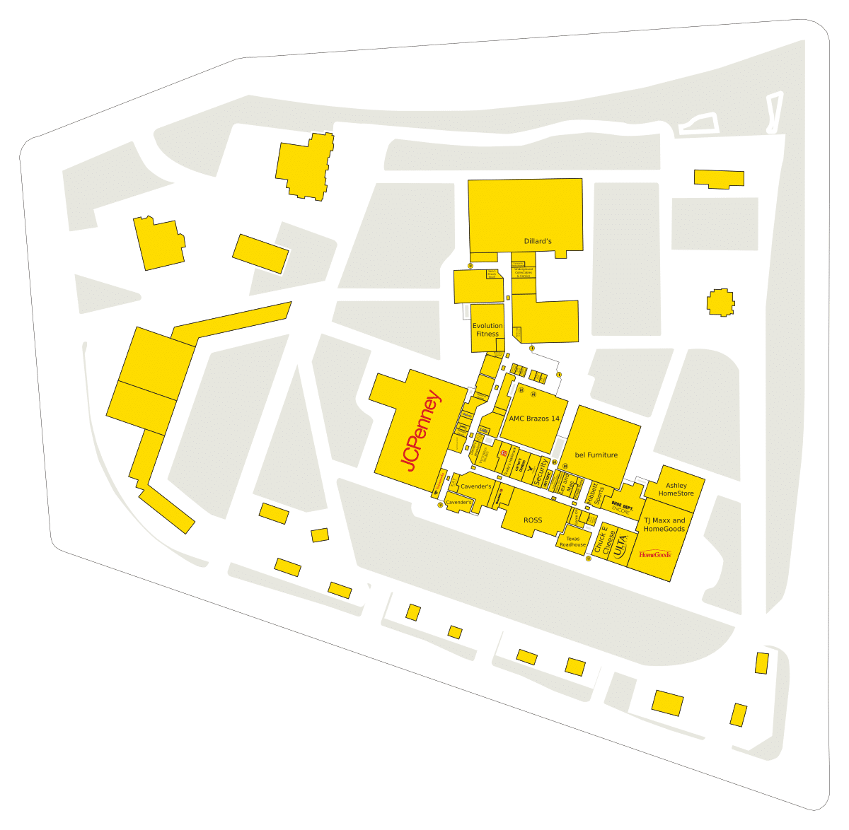 Brazos Mall Directory Map