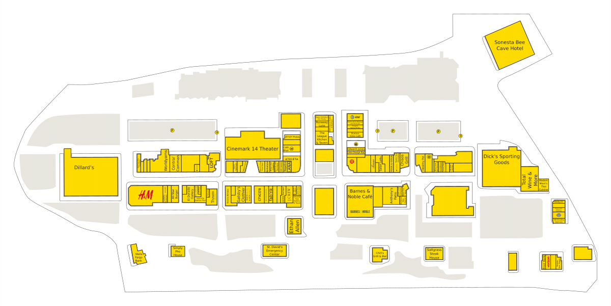 Hill Country Galleria Directory Map