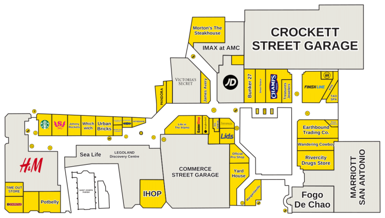 Shops at Rivercenter Directory Map