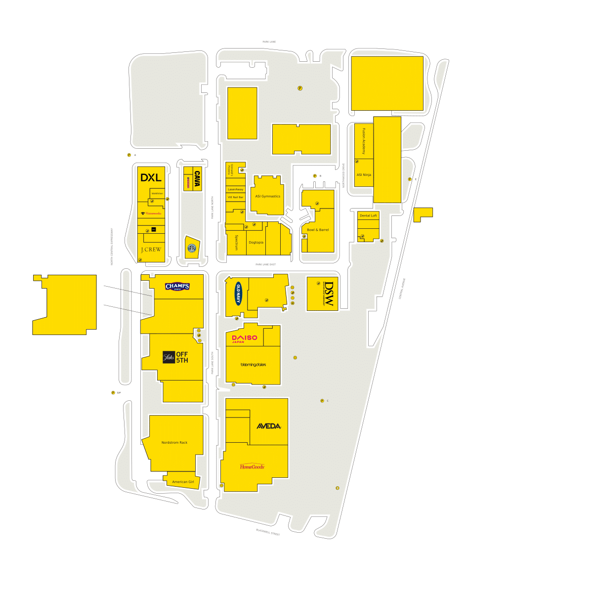 The Shops at Park Lane Directory Map