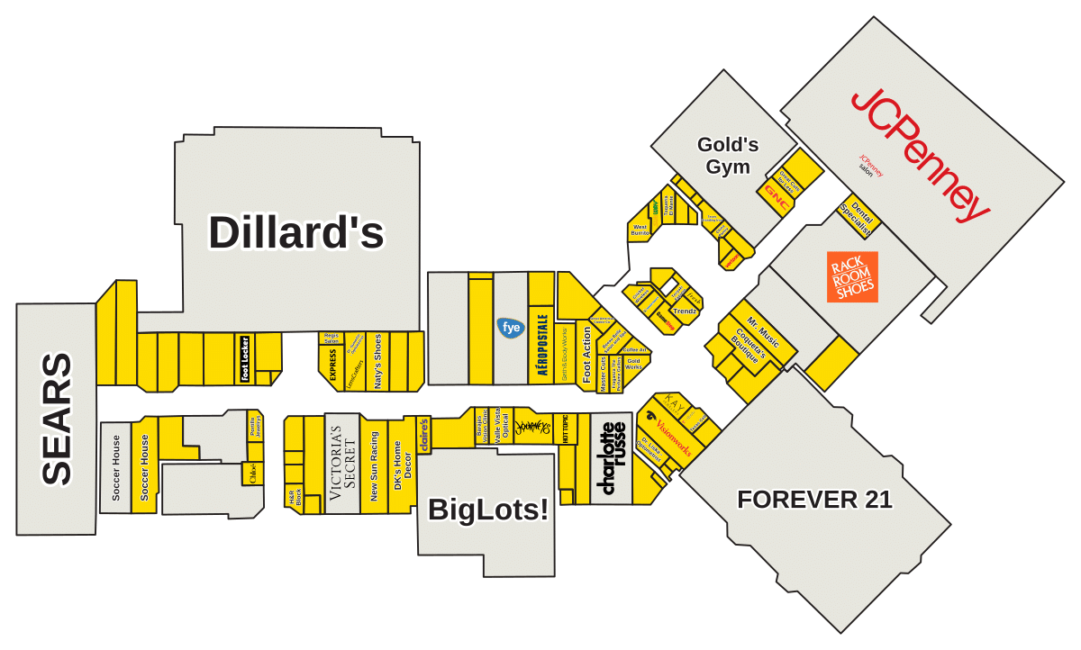 Valle Vista Mall Directory Map